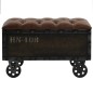 vidaXL Banco de almacenaje madera maciza cuero sintético 80,5x41x50cm vidaXL Banco de almacenaje madera maciza cuero sintético 80,5x41x50cm