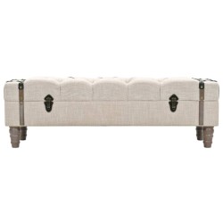 vidaXL Banco de almacenamiento madera maciza y acero 111x34x37 cm