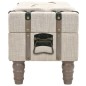 vidaXL Banco de almacenamiento madera maciza y acero 111x34x37 cm