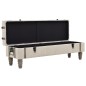 vidaXL Banco de almacenamiento madera maciza y acero 111x34x37 cm