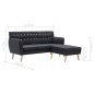 vidaXL Sofá con forma de L tapizado tela gris oscuro 171,5x138x81,5 cm