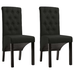 vidaXL Sillas de comedor 2 unidades de tela negra