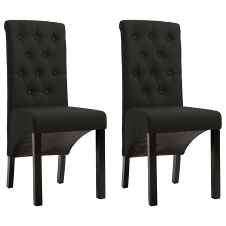 vidaXL Sillas de comedor 2 unidades de tela negra