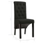 vidaXL Sillas de comedor 2 unidades de tela negra