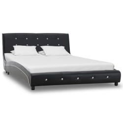 vidaXL Estructura de cama de cuero sintético negro 120x200 cm
