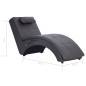 vidaXL Diván de masaje con almohada de cuero sintético gris vidaXL Diván de masaje con almohada de cuero sintético gris