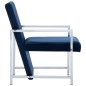 vidaXL Sillón con patas cromadas de terciopelo azul vidaXL Sillón con patas cromadas de terciopelo azul