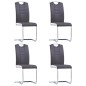 vidaXL Sillas de comedor voladizas 4 unidades cuero sintético gris vidaXL Sillas de comedor voladizas 4 unidades cuero sintético gris