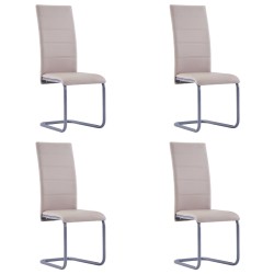vidaXL Sillas voladizas de comedor 4 uds cuero sintético capuchino