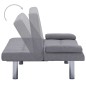 vidaXL Sofá cama con dos almohadas de poliéster gris claro vidaXL Sofá cama con dos almohadas de poliéster gris claro