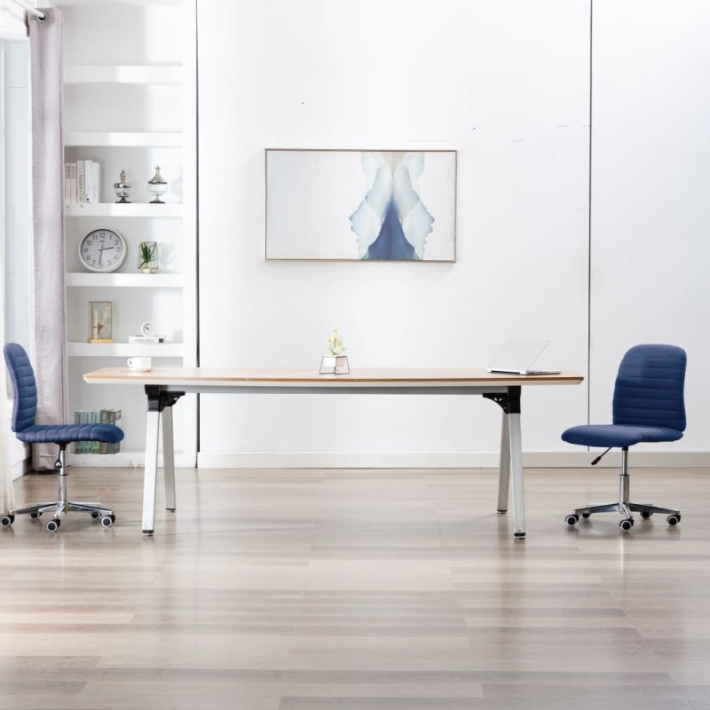 vidaXL Sillas de comedor 2 unidades tela azul vidaXL Sillas de comedor 2 unidades tela azul