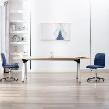 vidaXL Sillas de comedor 2 unidades tela azul 