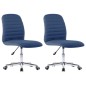 vidaXL Sillas de comedor 2 unidades tela azul vidaXL Sillas de comedor 2 unidades tela azul