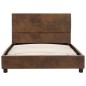 vidaXL Estructura de cama de piel de ante artificial marrón 90x200 cm