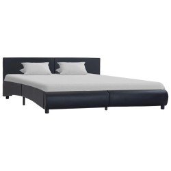 vidaXL Estructura de cama de cuero sintético negro 160x200 cm