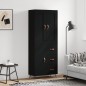 vidaXL Aparador alto madera contrachapada negro 69,5x34x180 cm vidaXL Aparador alto madera contrachapada negro 69,5x34x180 cm