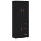 vidaXL Aparador alto madera contrachapada negro 69,5x34x180 cm vidaXL Aparador alto madera contrachapada negro 69,5x34x180 cm