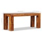 vidaXL Banco de madera maciza de sheesham 110x35x45 cm vidaXL Banco de madera maciza de sheesham 110x35x45 cm