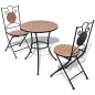 vidaXL Set de mesa y sillas de jardín 3 piezas con mosaico terracota vidaXL Set de mesa y sillas de jardín 3 piezas con mosaico terracota