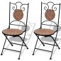 vidaXL Set de mesa y sillas de jardín 3 piezas con mosaico terracota vidaXL Set de mesa y sillas de jardín 3 piezas con mosaico terracota