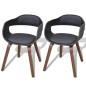vidaXL Sillas de comedor 2 uds madera curvada y cuero sintético negro vidaXL Sillas de comedor 2 uds madera curvada y cuero sintético negro
