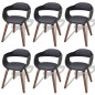 vidaXL Sillas de comedor 6 uds madera curvada cuero sintético negro vidaXL Sillas de comedor 6 uds madera curvada cuero sintético negro