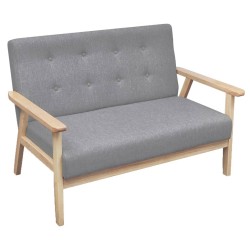 vidaXL Conjunto de sofás 2 piezas tela gris claro 