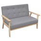 vidaXL Conjunto de sofás 2 piezas tela gris claro vidaXL Conjunto de sofás 2 piezas tela gris claro