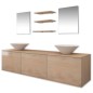 vidaXL Conjunto de muebles de baño y lavabo 8 piezas beige vidaXL Conjunto de muebles de baño y lavabo 8 piezas beige