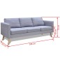 vidaXL Conjunto de sofás de 2 y 3 plazas de tela gris claro vidaXL Conjunto de sofás de 2 y 3 plazas de tela gris claro