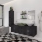 vidaXL Conjunto de muebles de baño y lavabo 9 piezas negro vidaXL Conjunto de muebles de baño y lavabo 9 piezas negro