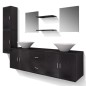 vidaXL Conjunto de muebles de baño y lavabo 9 piezas negro vidaXL Conjunto de muebles de baño y lavabo 9 piezas negro