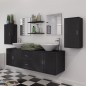 vidaXL Conjunto de muebles de baño y lavabo 9 piezas negro vidaXL Conjunto de muebles de baño y lavabo 9 piezas negro