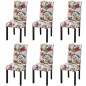 vidaXL Sillas de comedor 6 unidades tela multicolor vidaXL Sillas de comedor 6 unidades tela multicolor