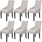 vidaXL Sillas de comedor 6 unidades tela gris crema