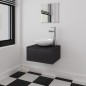 vidaXL Conjunto de muebles de baño con lavabo y grifo 4 piezas negro vidaXL Conjunto de muebles de baño con lavabo y grifo 4 piezas negro