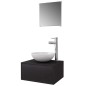 vidaXL Conjunto de muebles de baño con lavabo y grifo 4 piezas negro vidaXL Conjunto de muebles de baño con lavabo y grifo 4 piezas negro