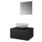 vidaXL Conjunto de muebles de baño con lavabo y grifo 4 piezas negro vidaXL Conjunto de muebles de baño con lavabo y grifo 4 piezas negro