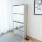 vidaXL Mueble zapatero 4 compartimentos espejo blanco 63x17x134 cm vidaXL Mueble zapatero 4 compartimentos espejo blanco 63x17x134 cm