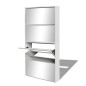 vidaXL Mueble zapatero 4 compartimentos espejo blanco 63x17x134 cm vidaXL Mueble zapatero 4 compartimentos espejo blanco 63x17x134 cm