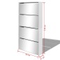 vidaXL Mueble zapatero 4 compartimentos espejo blanco 63x17x134 cm vidaXL Mueble zapatero 4 compartimentos espejo blanco 63x17x134 cm