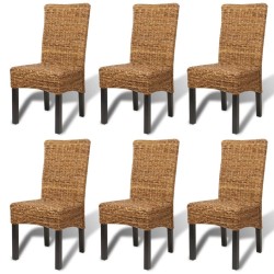 vidaXL Sillas de comedor 6 unidades madera maciza de mango y abacá