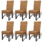 vidaXL Sillas de comedor 6 unidades madera maciza de mango y abacá vidaXL Sillas de comedor 6 unidades madera maciza de mango y abacá
