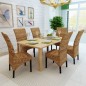 vidaXL Sillas de comedor 6 unidades madera maciza de mango y abacá vidaXL Sillas de comedor 6 unidades madera maciza de mango y abacá