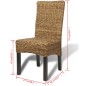 vidaXL Sillas de comedor 6 unidades madera maciza de mango y abacá vidaXL Sillas de comedor 6 unidades madera maciza de mango y abacá
