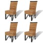 vidaXL Sillas de comedor 4 unidades madera maciza de mango y abacá
