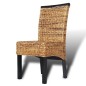 vidaXL Sillas de comedor 4 unidades madera maciza de mango y abacá