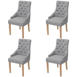 vidaXL Sillas de comedor 4 unidades tela gris claro