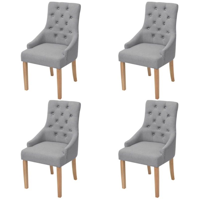 vidaXL Sillas de comedor 4 unidades tela gris claro vidaXL Sillas de comedor 4 unidades tela gris claro