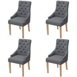 vidaXL Sillas de comedor 4 unidades de tela gris oscuro